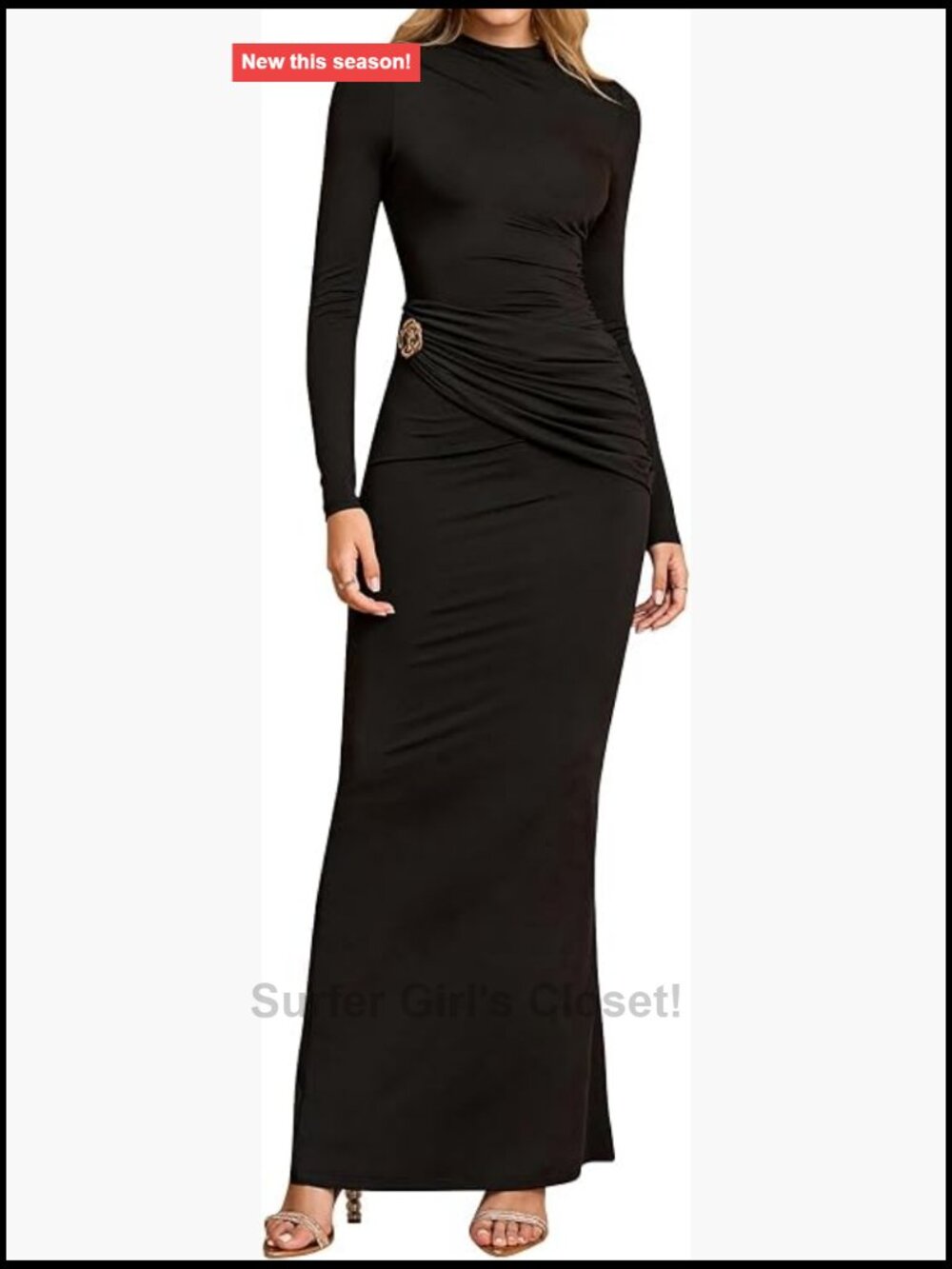 Long Sleeve Formal Wedding Guest Fall Bodycon Maxi Dress